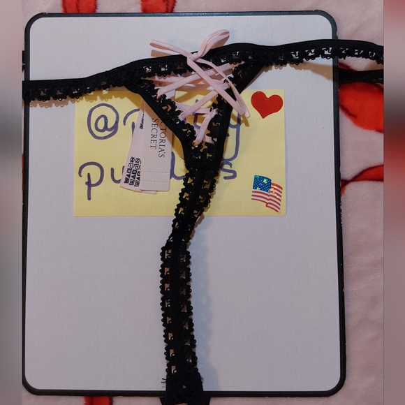 🖤 VS Dream Angels Ouvert Lace-Up Thong Panty 🖤 - Picture 7 of 15